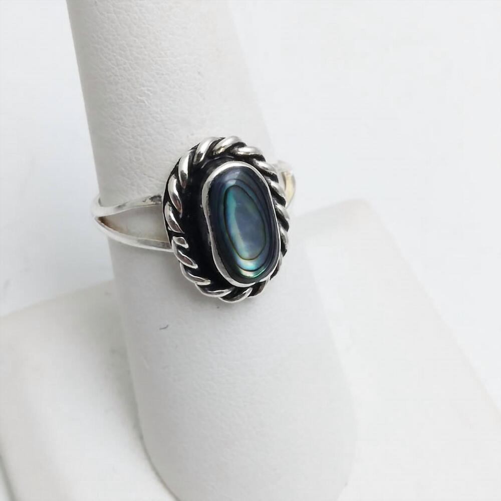 NEW COSTELLO INTERNATIONAL women's abalone ring in blue pacific